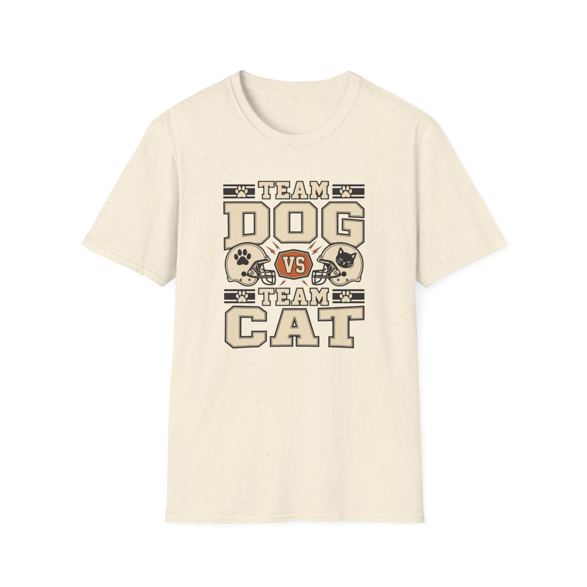 Team Dog vs Team Cat Football T-Shirt — Pet Lover Rivalry Tee