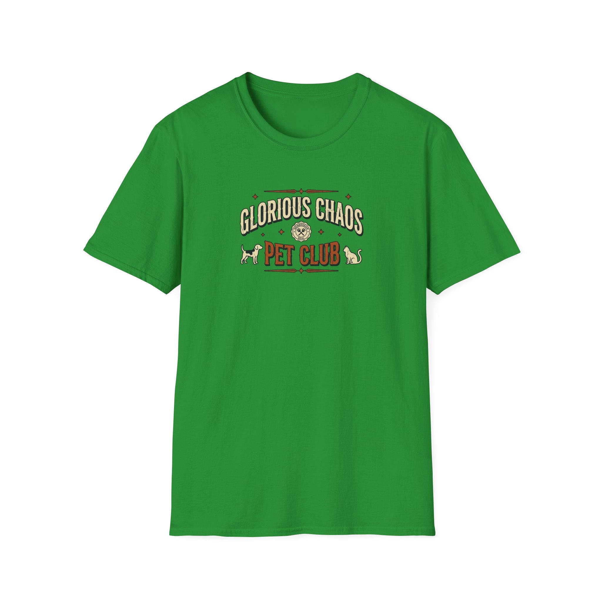 "Glorious Chaos Pet Club" Graphic Tee for Dog & Cat Lovers