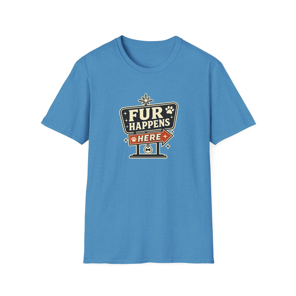 "Fur Happens Here" Retro Pet Lover Tee