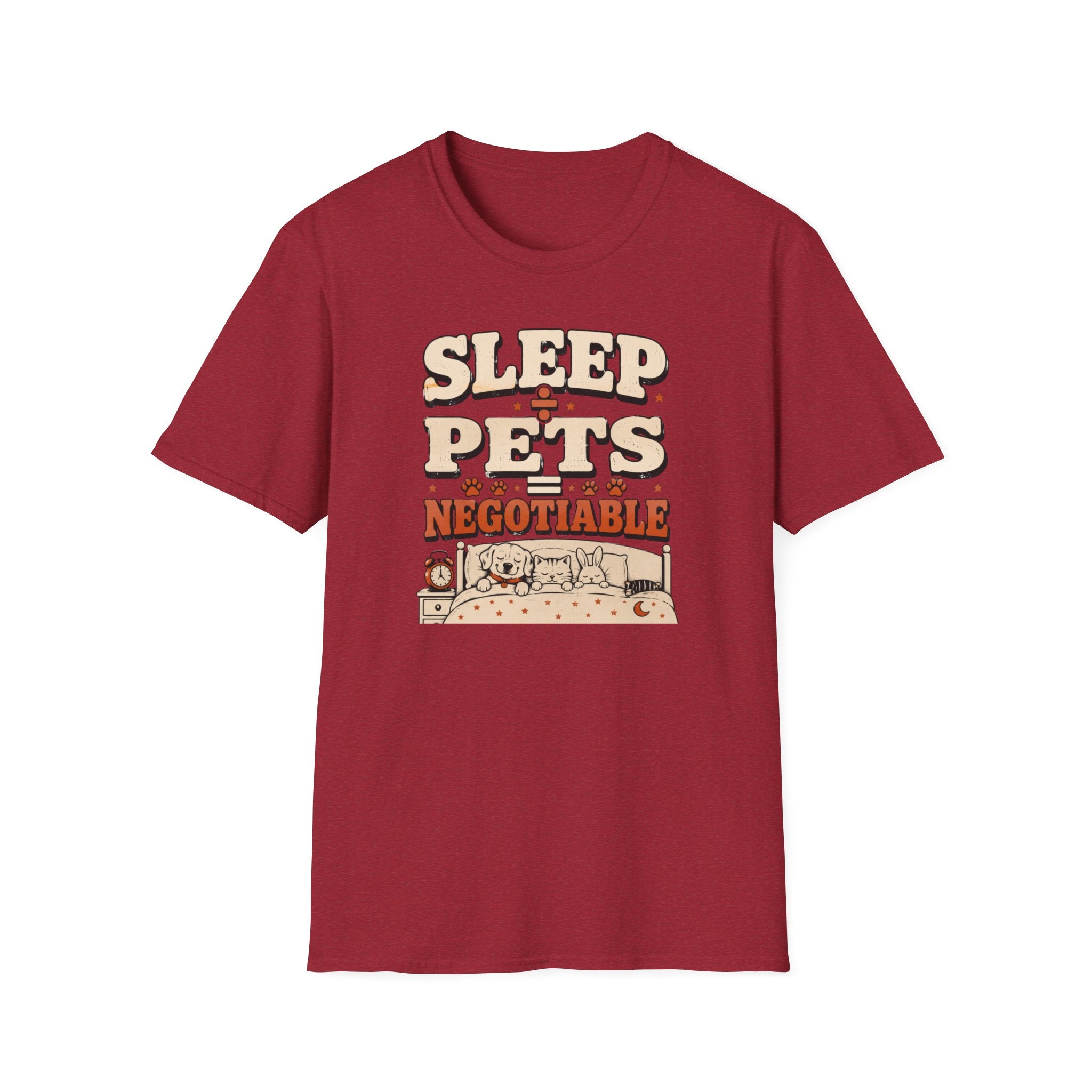 “Sleep Divided By Pets Equals Negotiable” Vintage Retro Pet Lover Tee