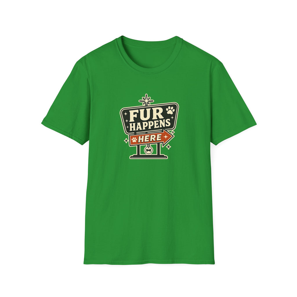 "Fur Happens Here" Retro Pet Lover Tee