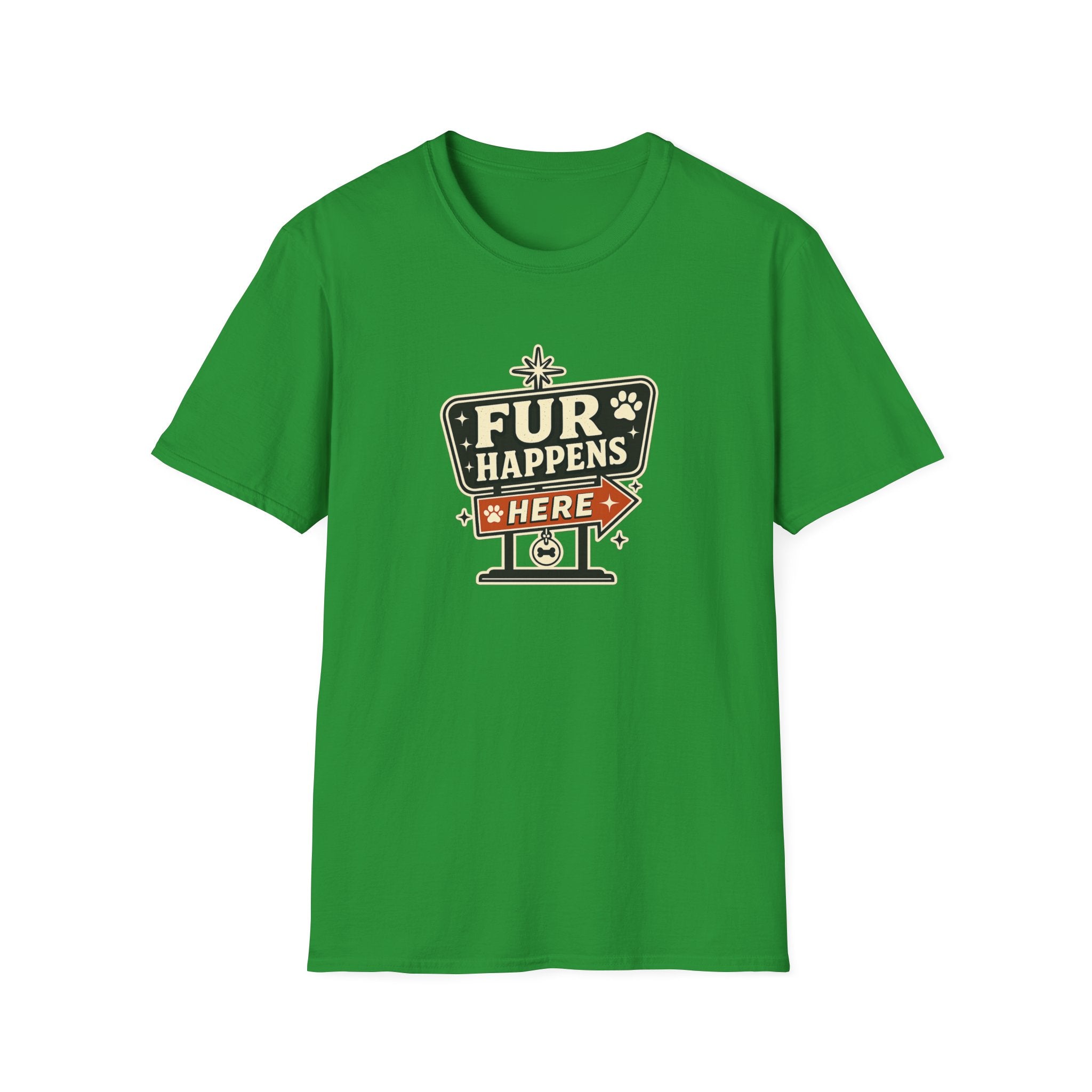 "Fur Happens Here" Retro Pet Lover Tee