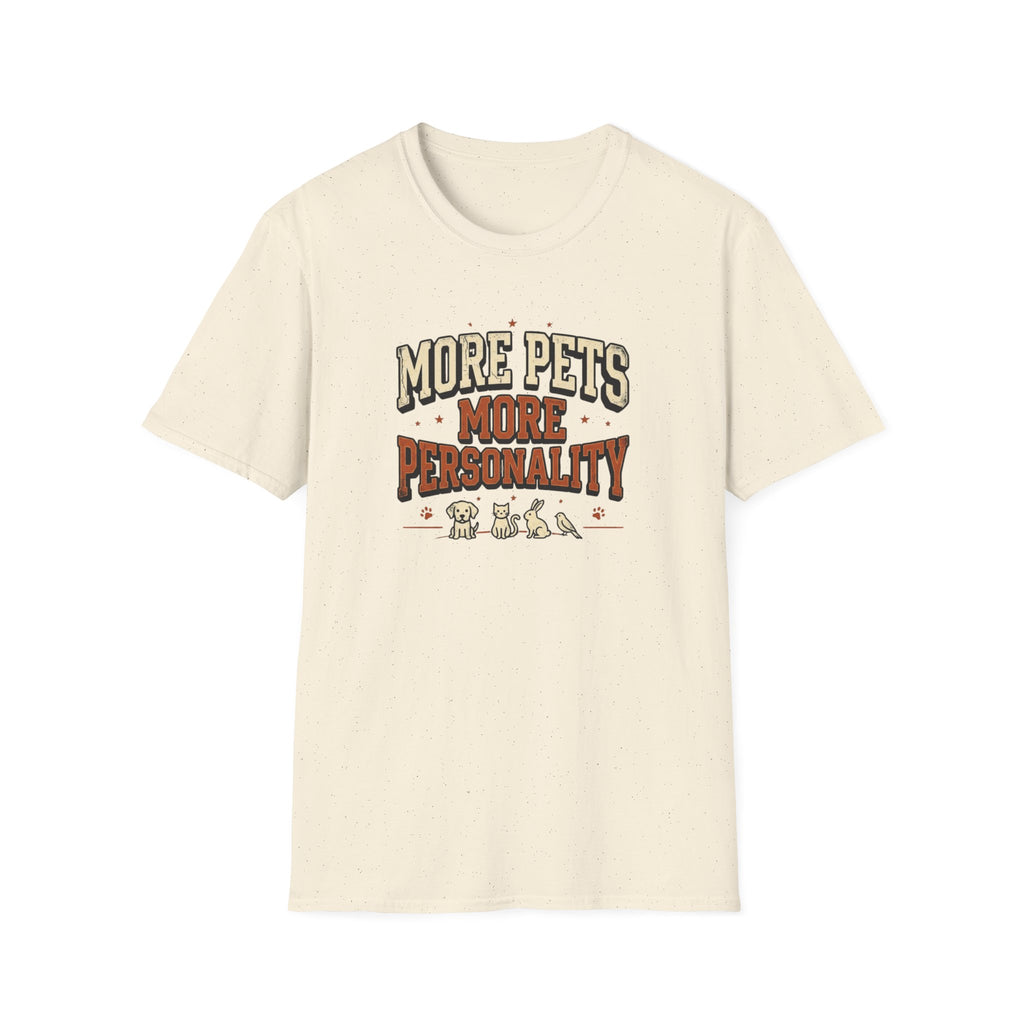More Pets More Personality T-Shirt — Cute Retro Pet Lover Tee