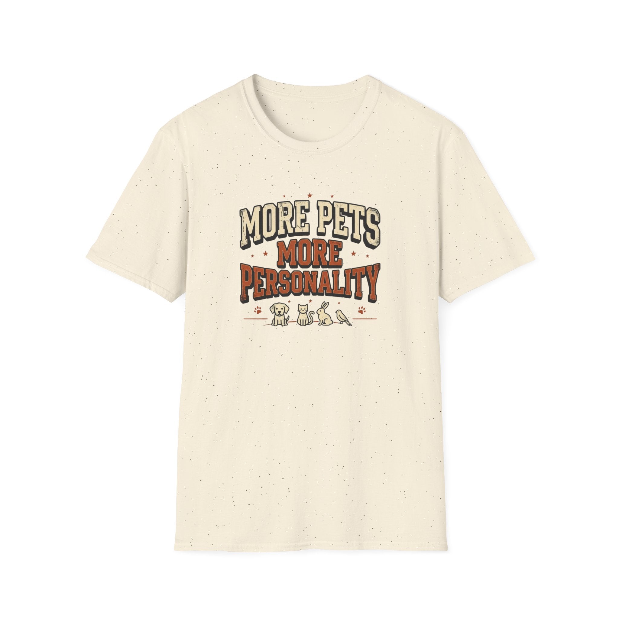 More Pets More Personality T-Shirt — Cute Retro Pet Lover Tee