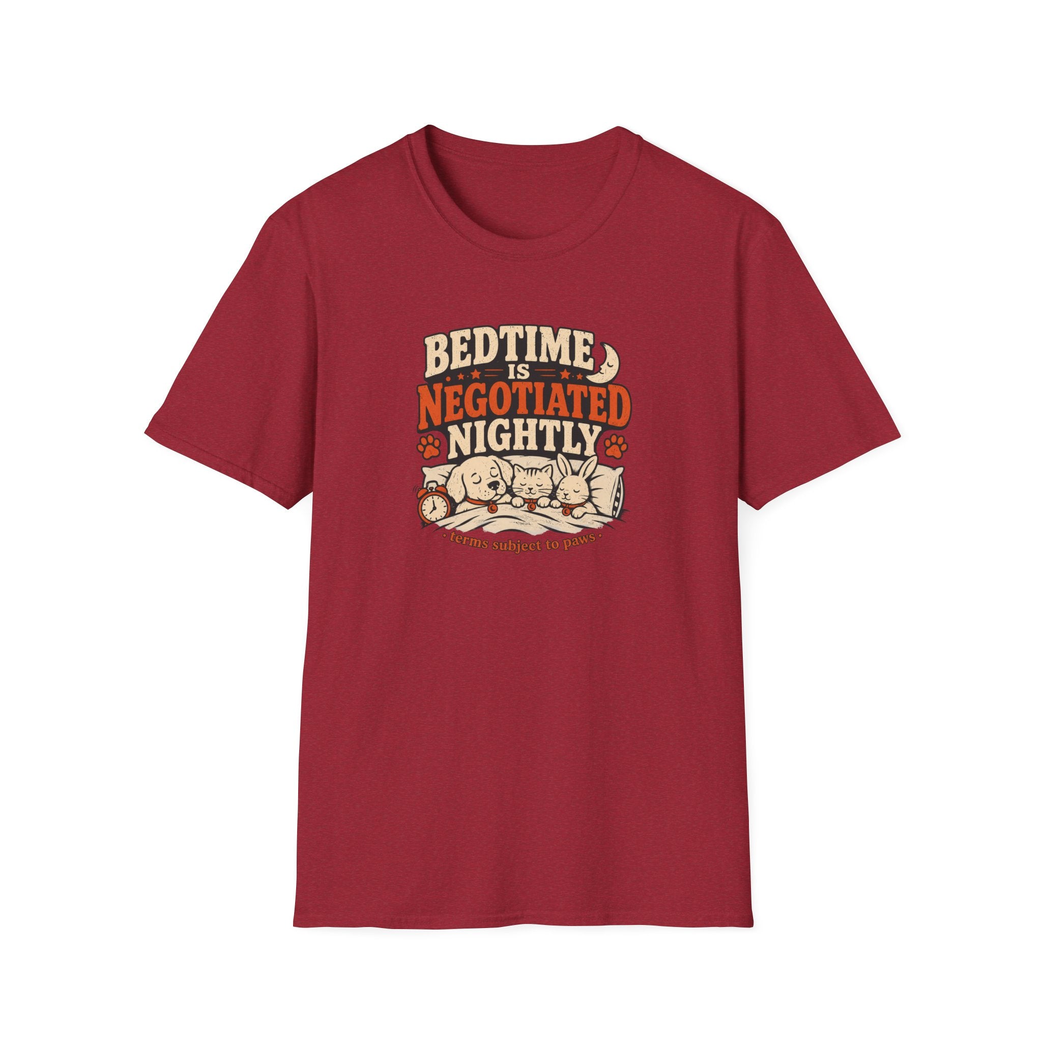 Bedtime Is Negotiated Nightly — Cute Sleepy Pets Graphic Tee