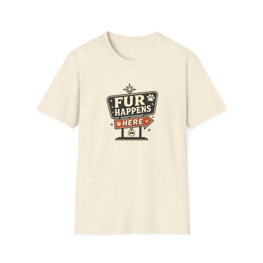 "Fur Happens Here" Retro Pet Lover Tee
