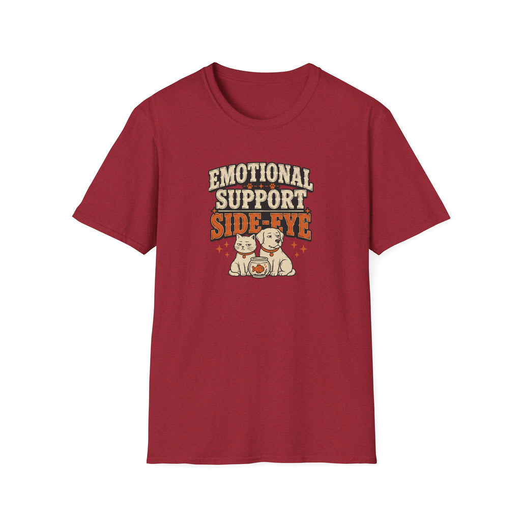 "Emotional Support Side-Eye" Retro Dog & Cat Graphic