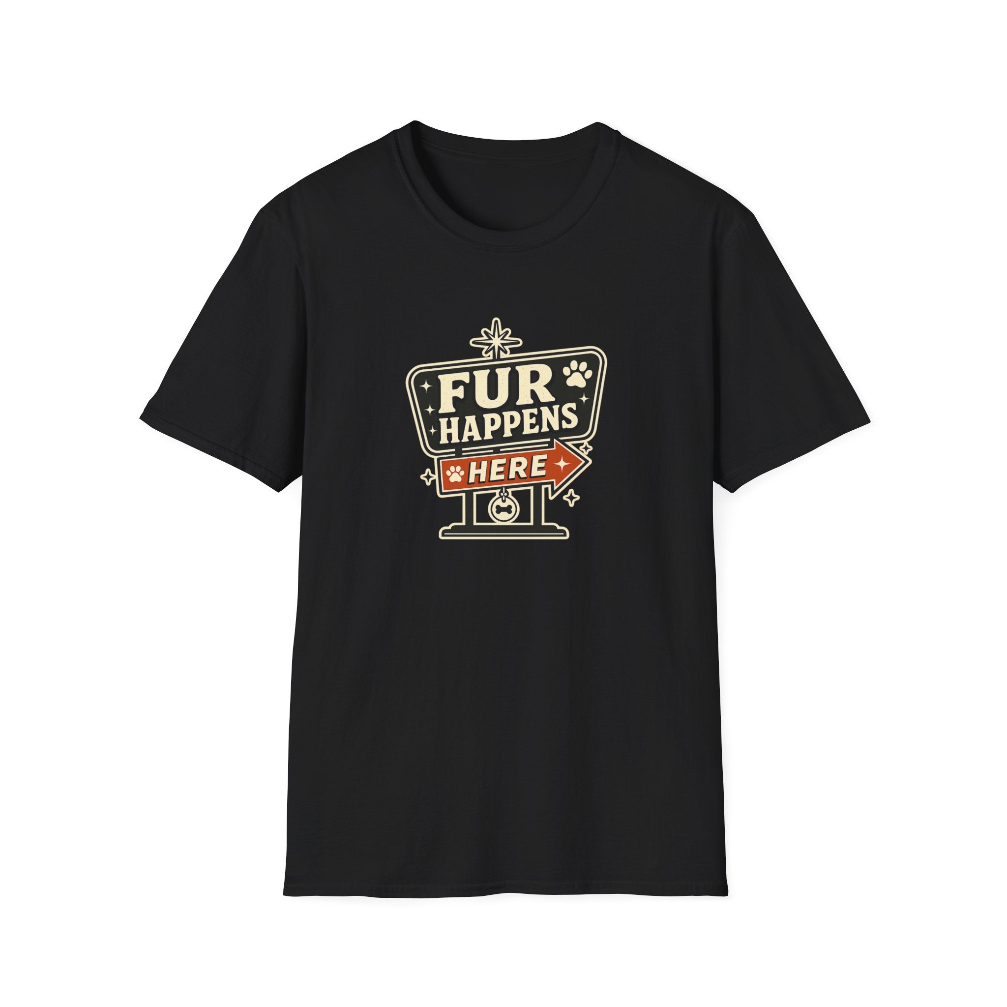 "Fur Happens Here" Retro Pet Lover Tee