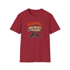 Normal Was Never The Goal T-Shirt — Funny Cat & Dog Retro Statement Tee