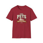 Pet Lover T‑Shirt — "The Pets Run This House" Retro Graphic