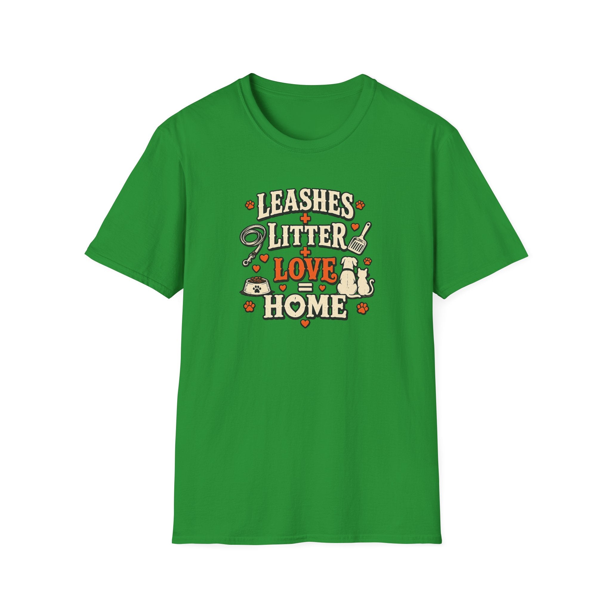 "Leashes + Litter + Love = Home" Graphic Tee