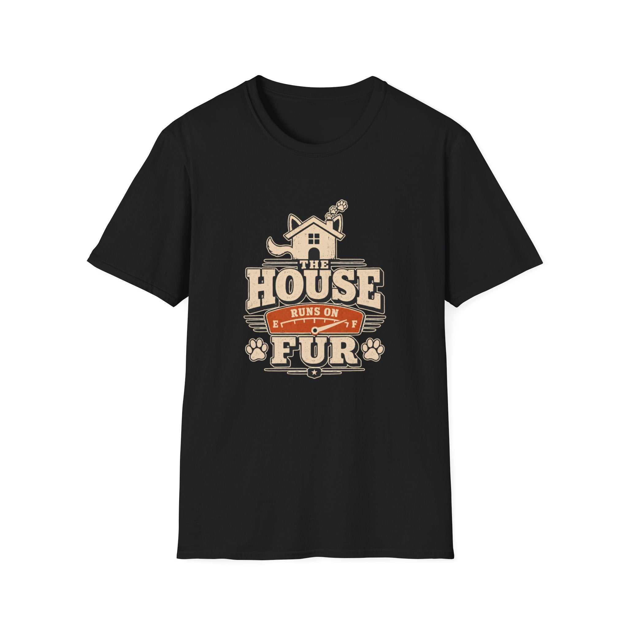 Pet Lover T‑Shirt — "The House Runs on Fur" Cozy Rescue & Dog Mom Tee