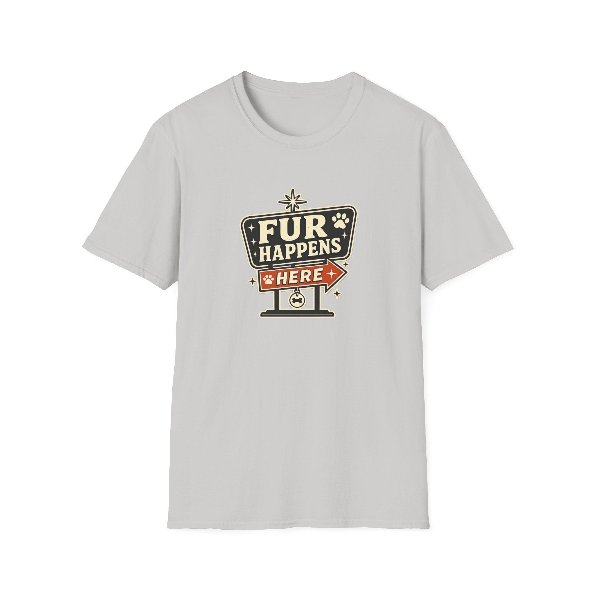 "Fur Happens Here" Retro Pet Lover Tee