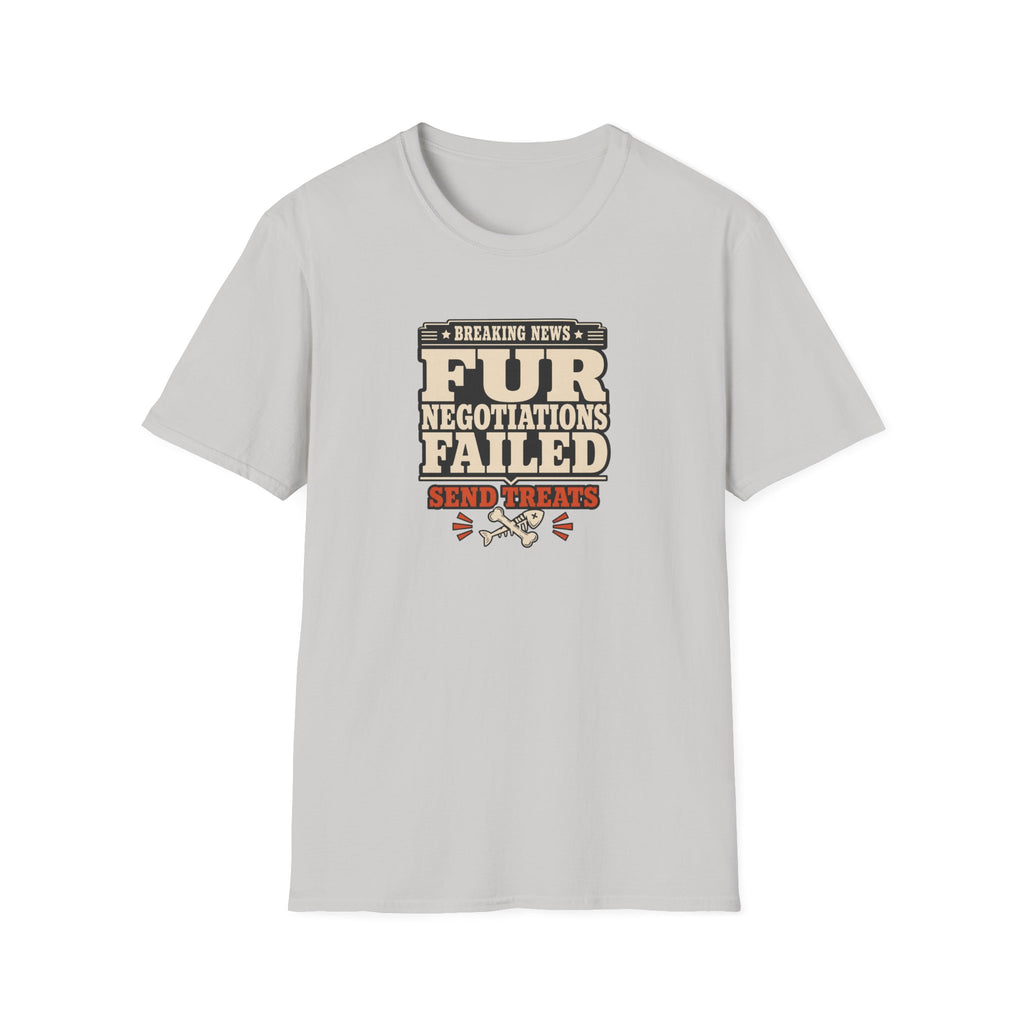 "Breaking News: Fur Negotiations Failed — Send Treats" Funny Pet Lover Tee