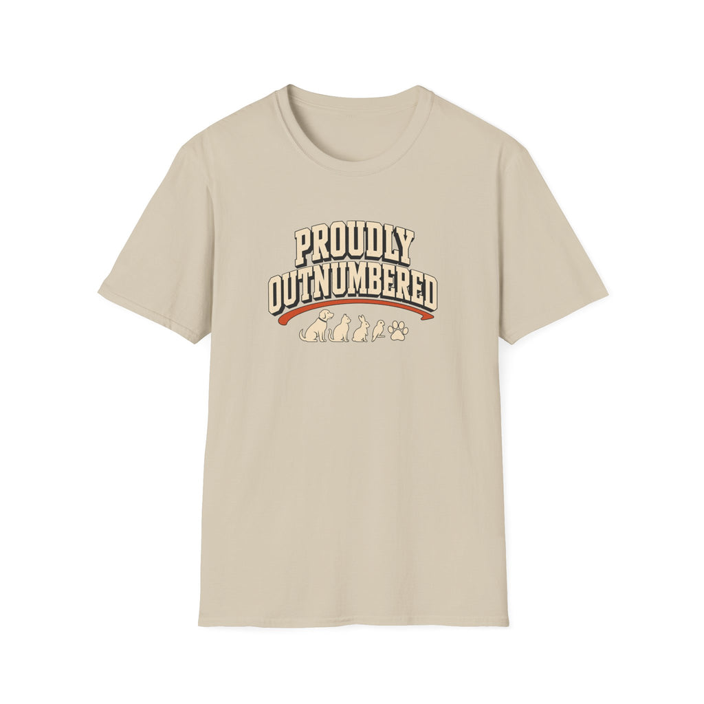 Proudly Outnumbered T-Shirt — Cute Family Pet Mom Dad Tee