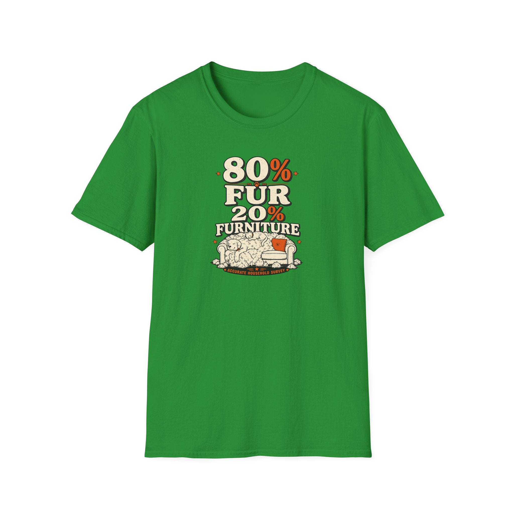 80% Fur 20% Furniture Cat & Dog Lover Graphic Tee