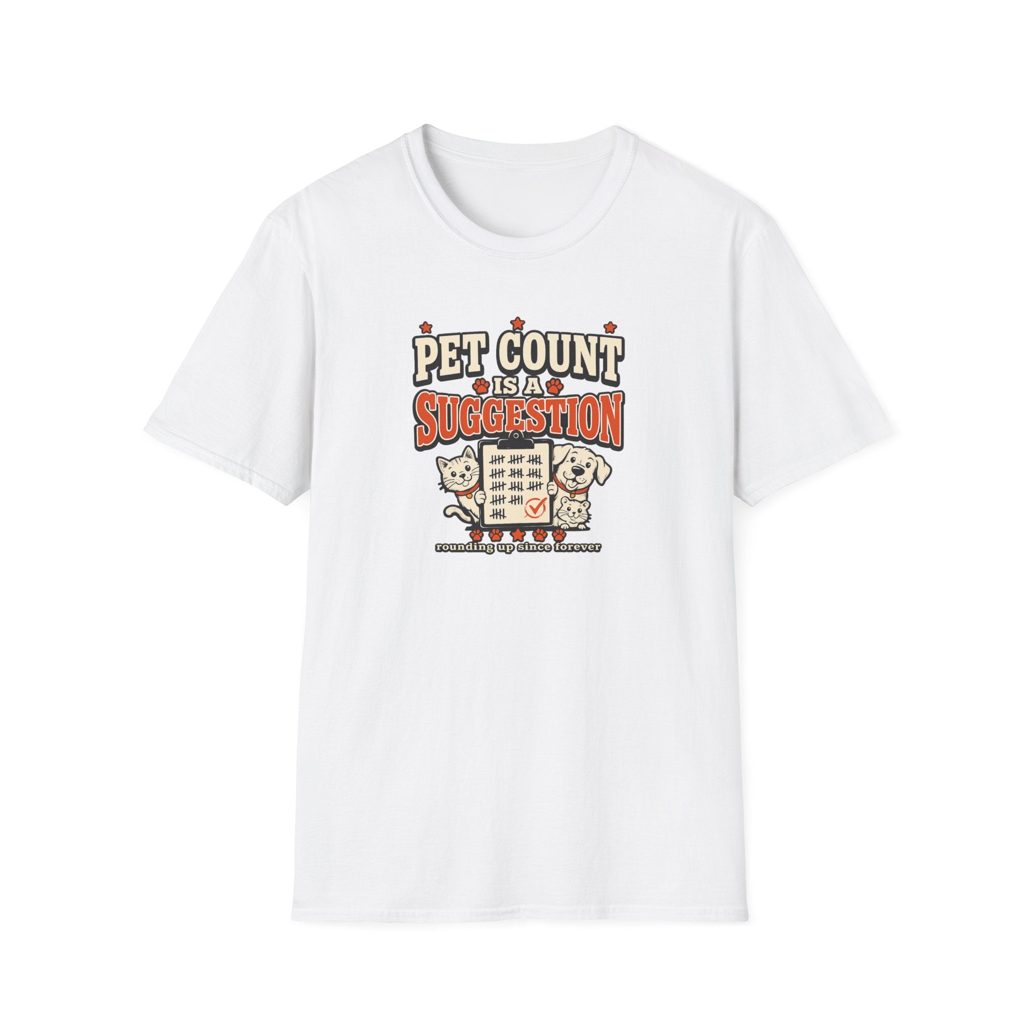"Pet Count Is A Suggestion" Cute Cat & Dog Graphic Tee