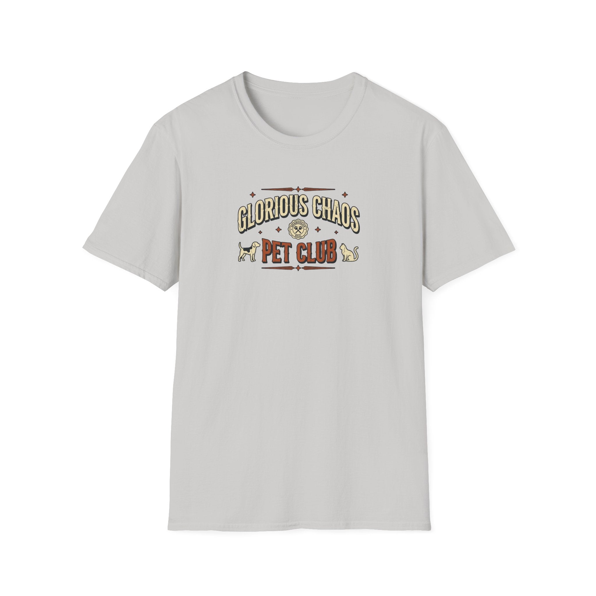 "Glorious Chaos Pet Club" Graphic Tee for Dog & Cat Lovers
