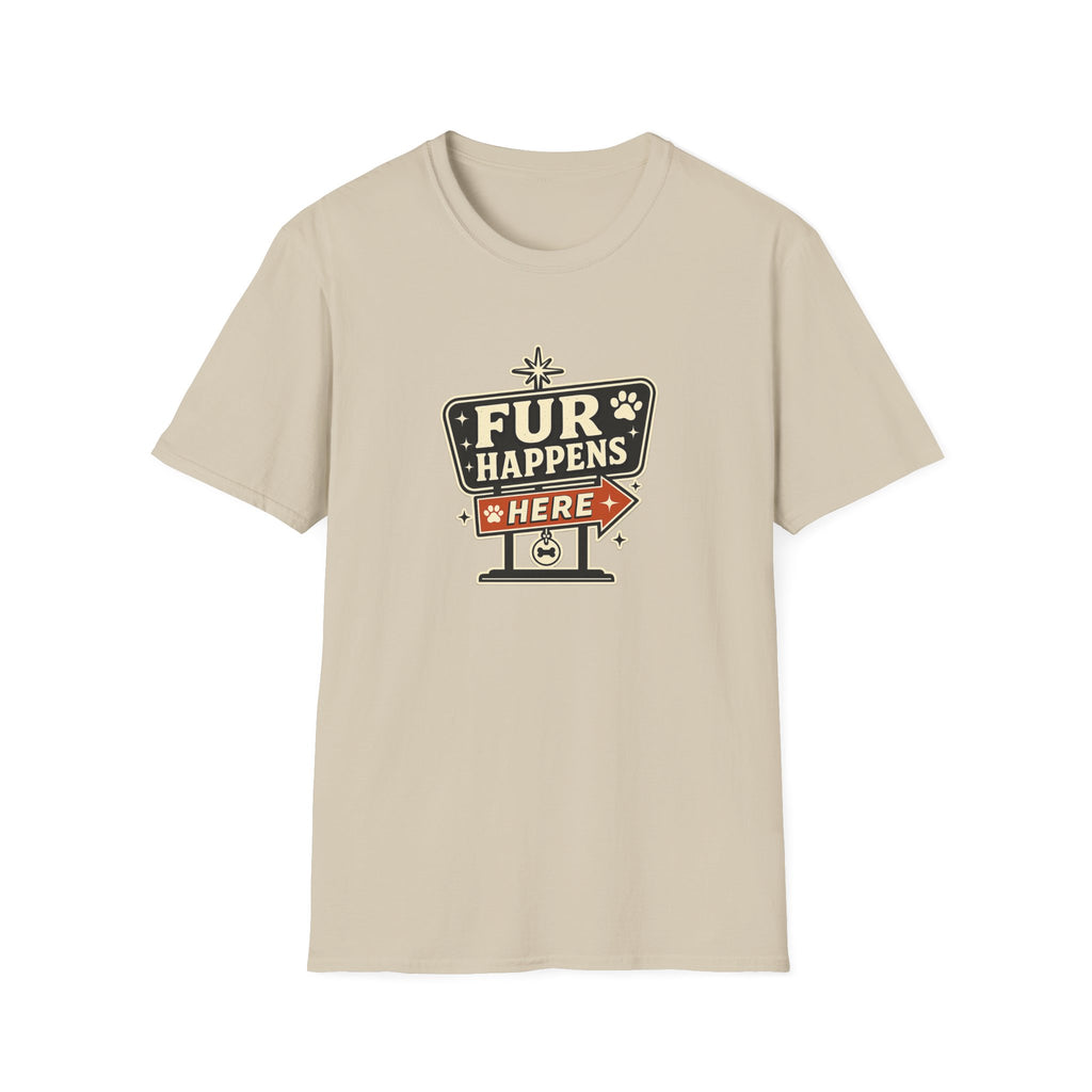 "Fur Happens Here" Retro Pet Lover Tee