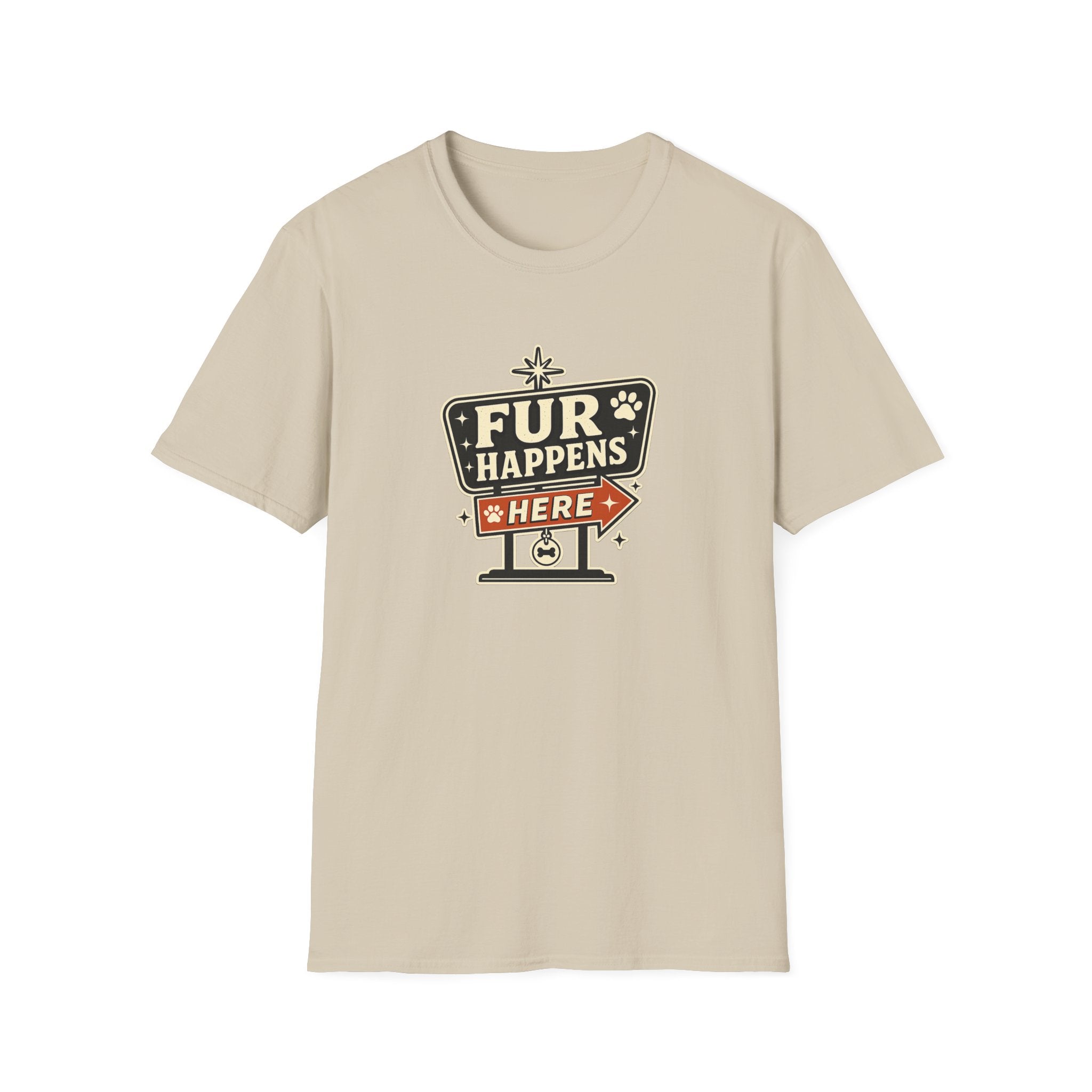 "Fur Happens Here" Retro Pet Lover Tee