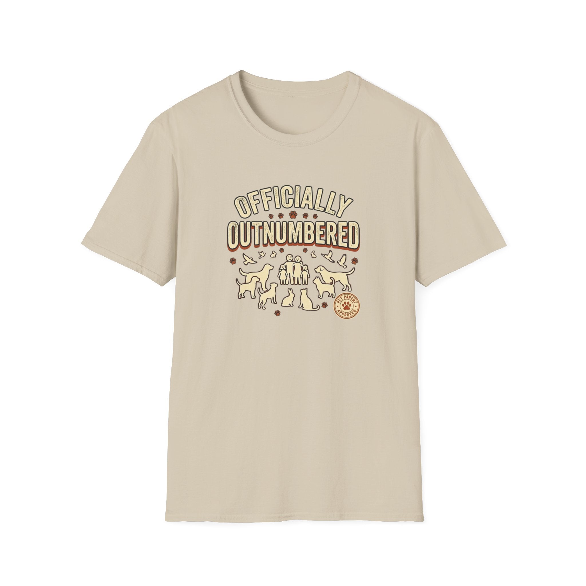 Officially Outnumbered T-Shirt — Funny Family & Pet Graphic Tee