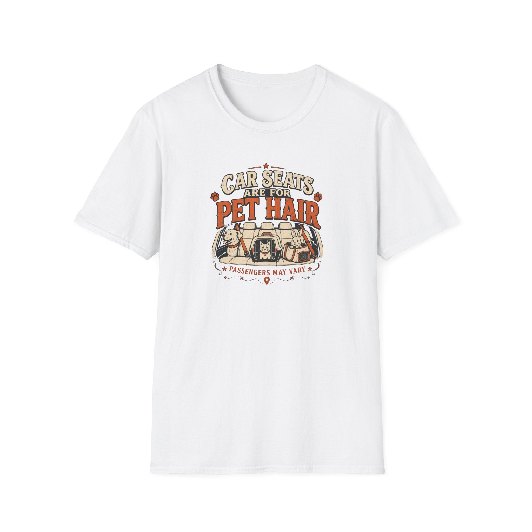 "Car Seats Are For Pet Hair" Graphic Tee for Dog & Cat Lovers