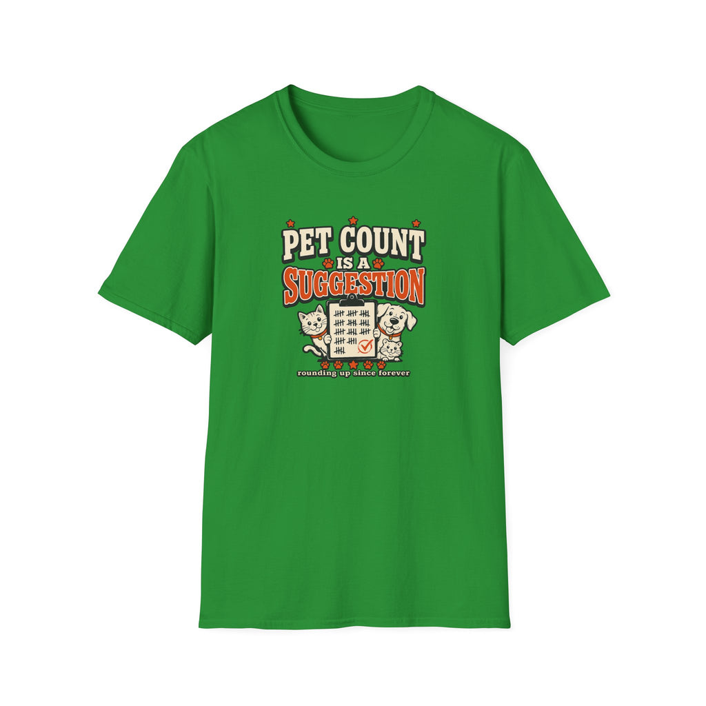"Pet Count Is A Suggestion" Cute Cat & Dog Graphic Tee
