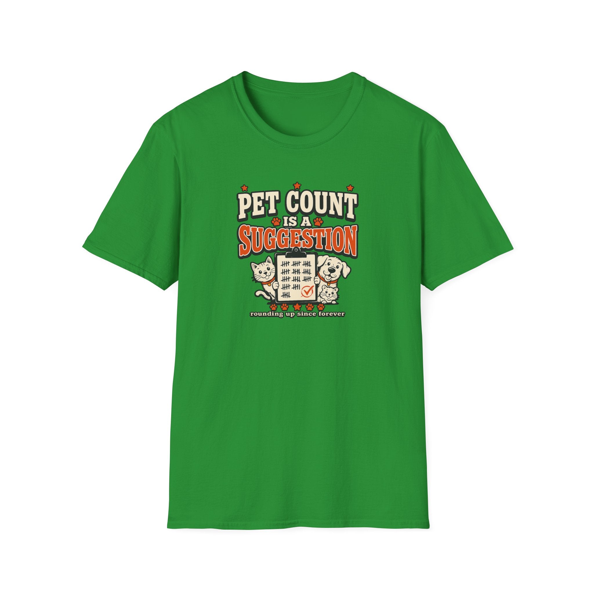 "Pet Count Is A Suggestion" Cute Cat & Dog Graphic Tee