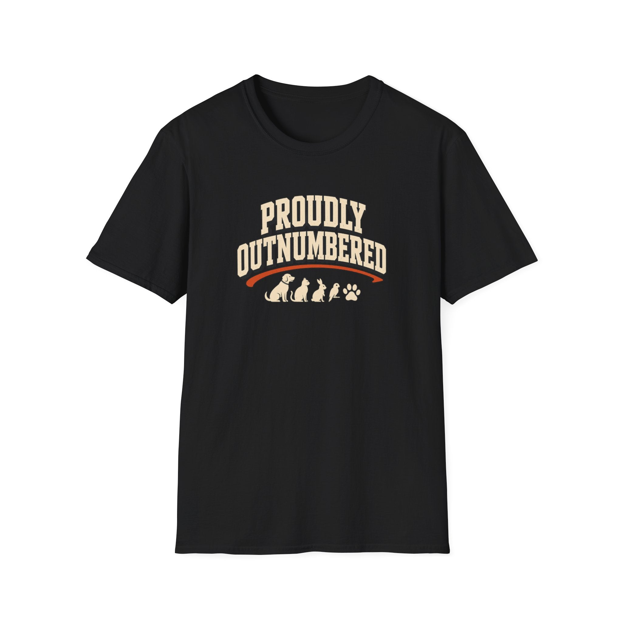 Proudly Outnumbered T-Shirt — Cute Family Pet Mom Dad Tee