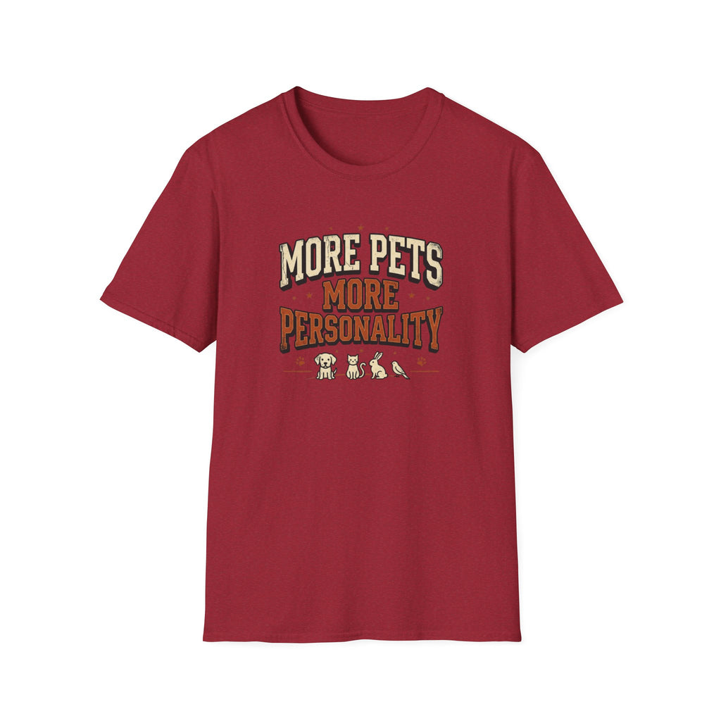 More Pets More Personality T-Shirt — Cute Retro Pet Lover Tee