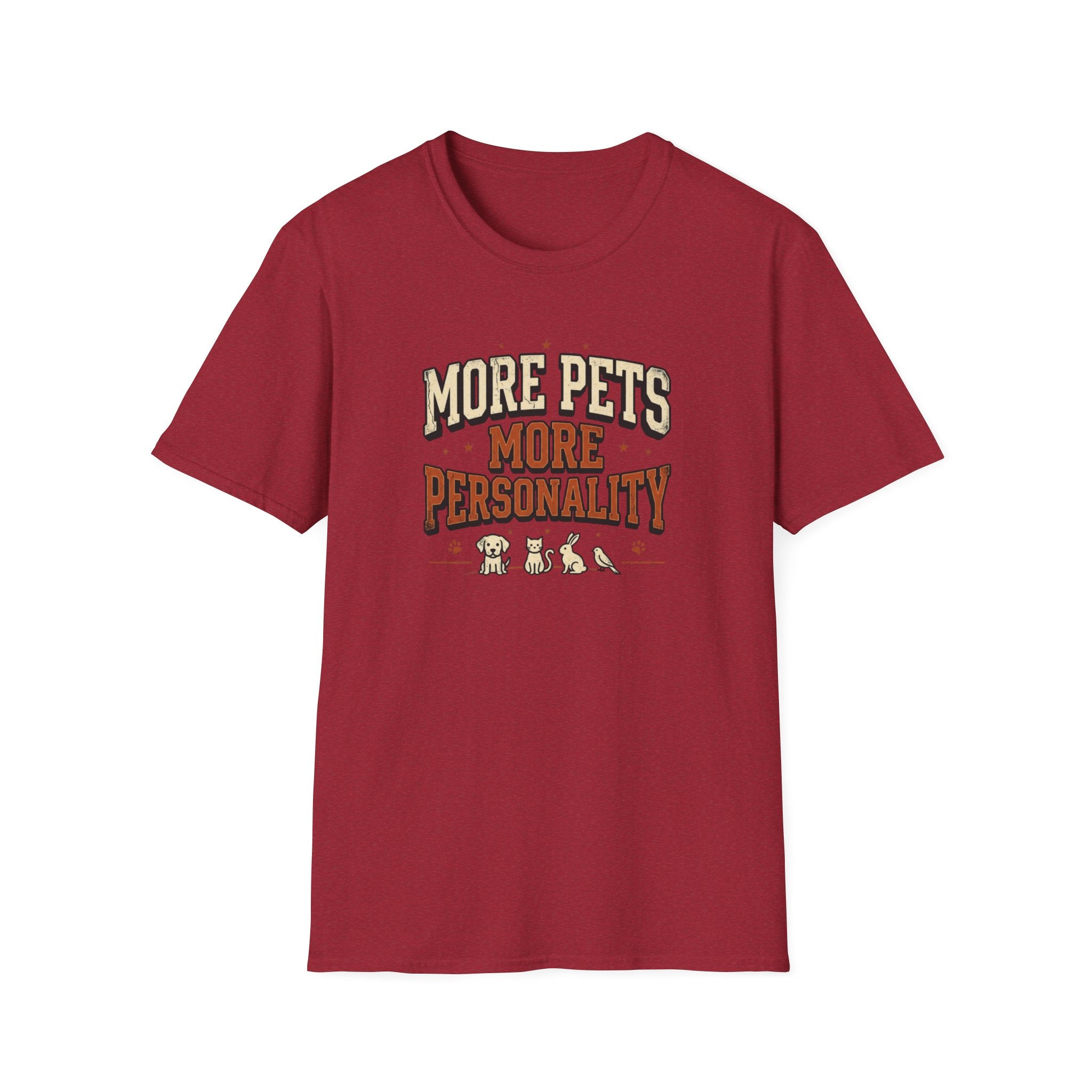 More Pets More Personality T-Shirt — Cute Retro Pet Lover Tee