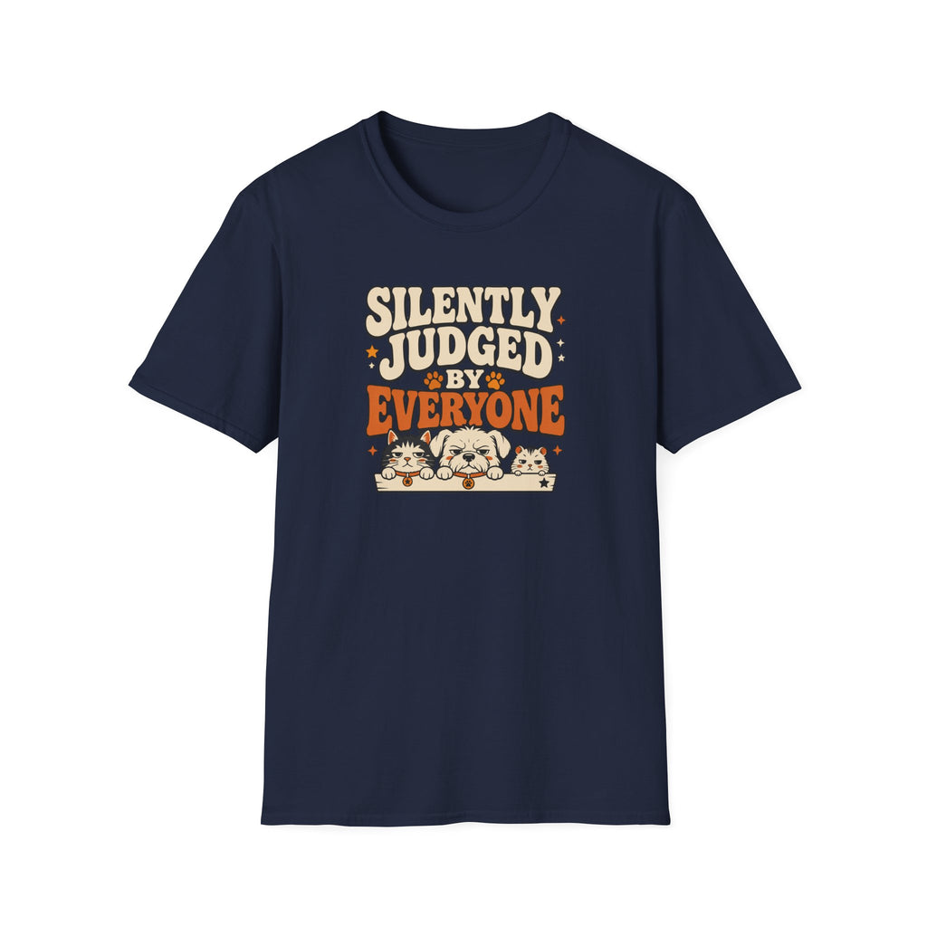 "Silently Judged by Everyone" Retro Graphic Tee (Cute Pets)