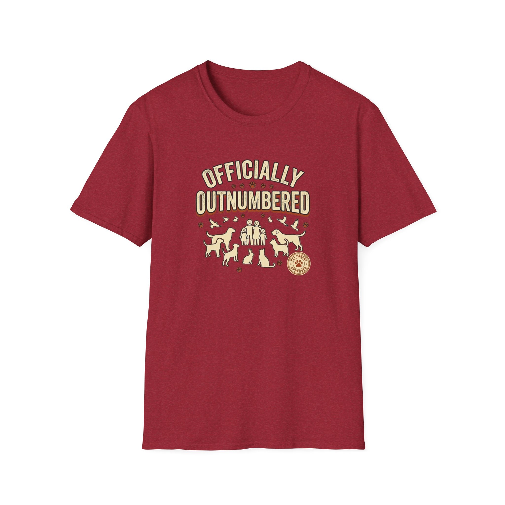 Officially Outnumbered T-Shirt — Funny Family & Pet Graphic Tee