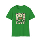 Team Dog vs Team Cat Football T-Shirt — Pet Lover Rivalry Tee