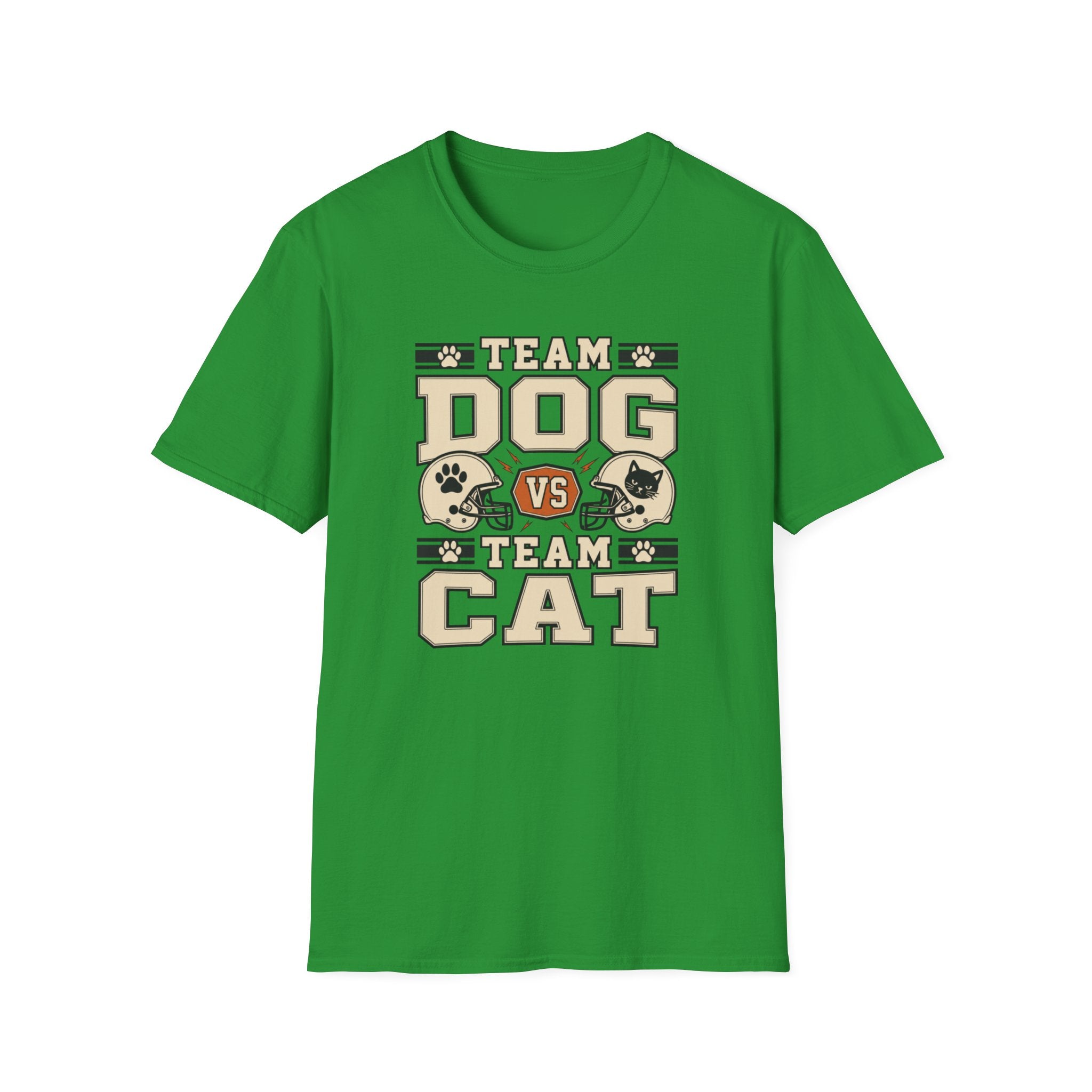 Team Dog vs Team Cat Football T-Shirt — Pet Lover Rivalry Tee