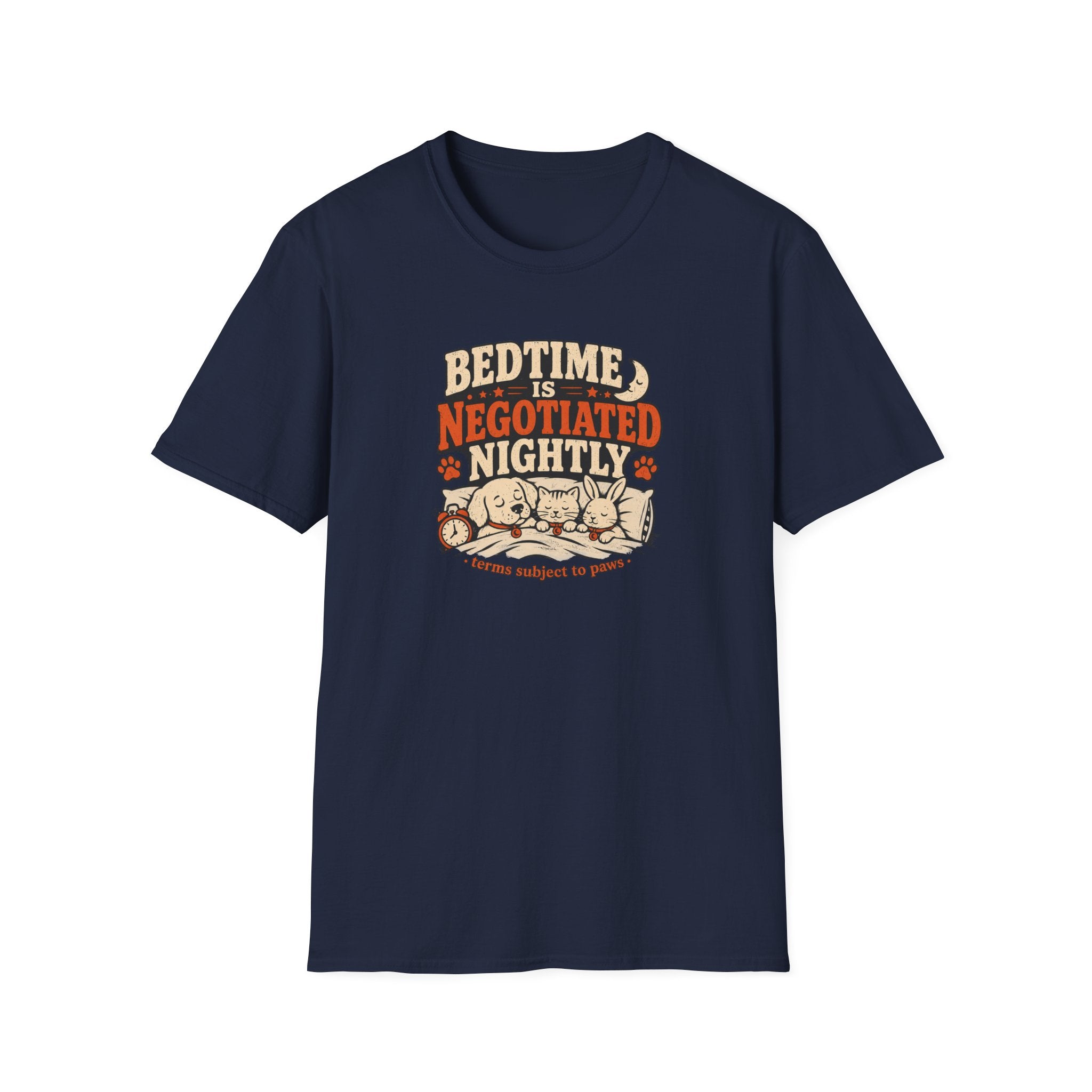Bedtime Is Negotiated Nightly — Cute Sleepy Pets Graphic Tee