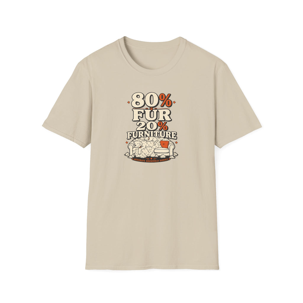 80% Fur 20% Furniture Cat & Dog Lover Graphic Tee