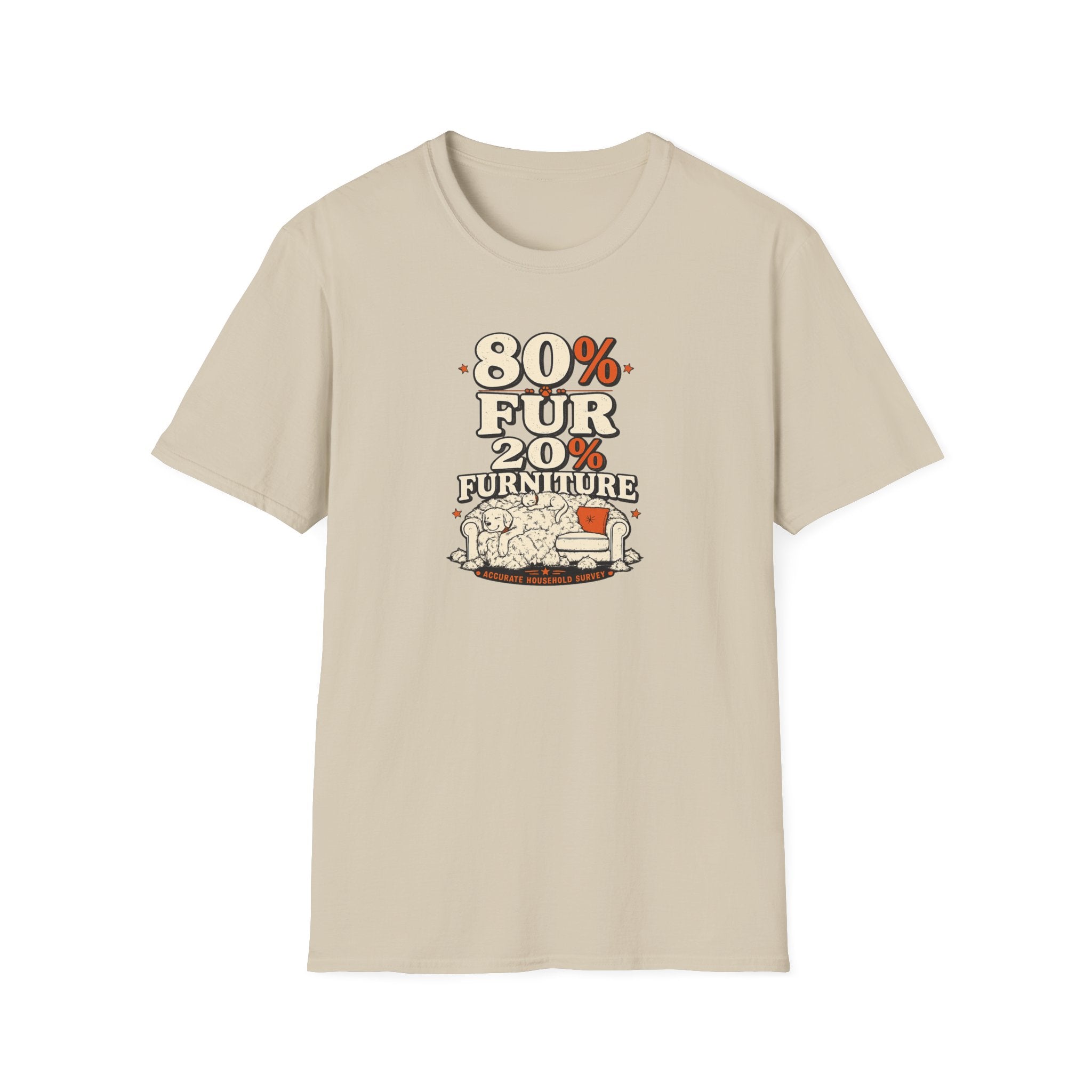 80% Fur 20% Furniture Cat & Dog Lover Graphic Tee