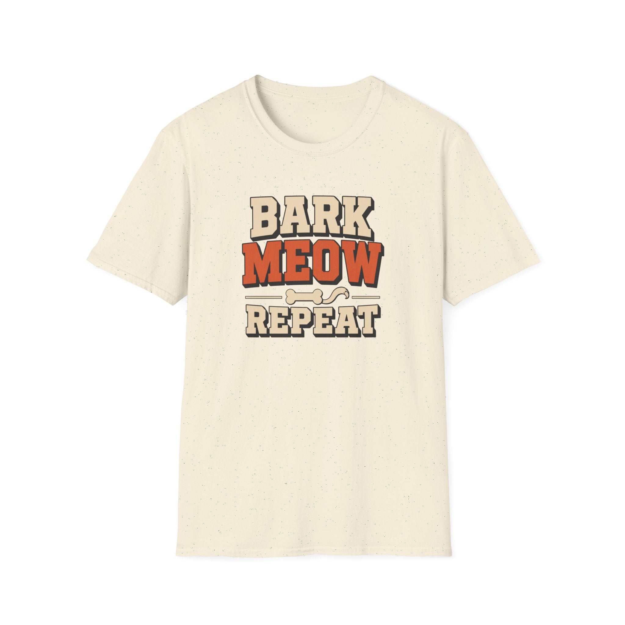 Bark Meow Repeat T-Shirt — Funny Pet Lover Tee for Dog & Cat Owners
