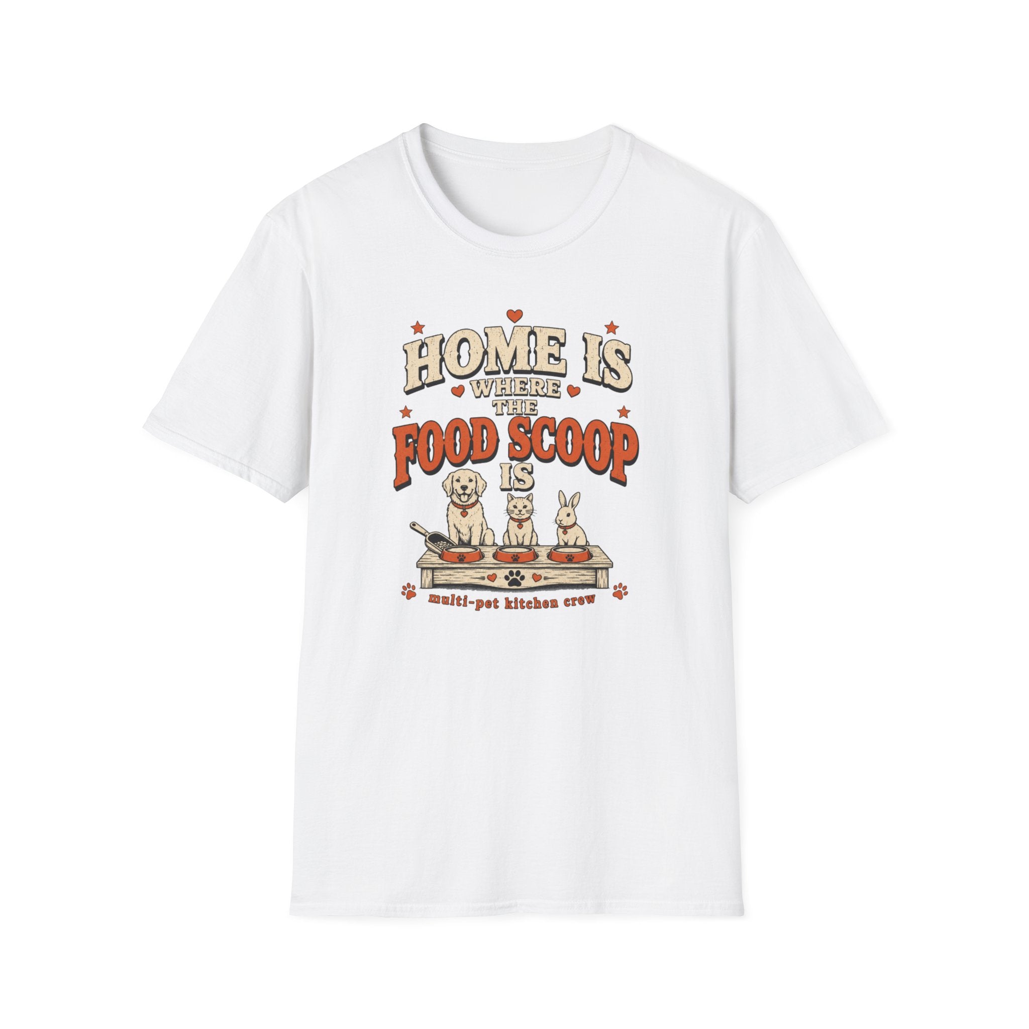 "Home Is Where the Food Scoop Is" Vintage Pet Lover Tee
