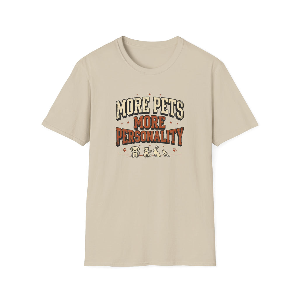 More Pets More Personality T-Shirt — Cute Retro Pet Lover Tee
