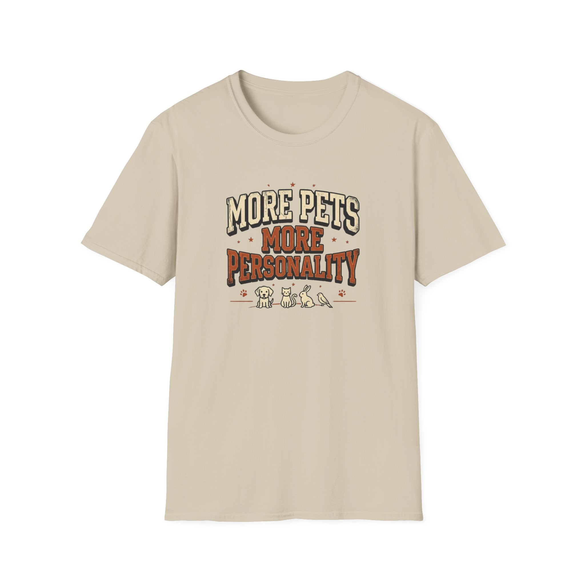 More Pets More Personality T-Shirt — Cute Retro Pet Lover Tee