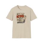 Candy Corn & Pet Hair T-Shirt — Funny Halloween Cat & Dog Lover Tee