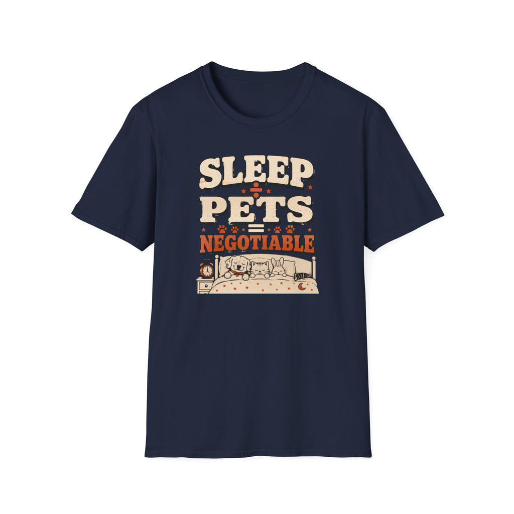 “Sleep Divided By Pets Equals Negotiable” Vintage Retro Pet Lover Tee