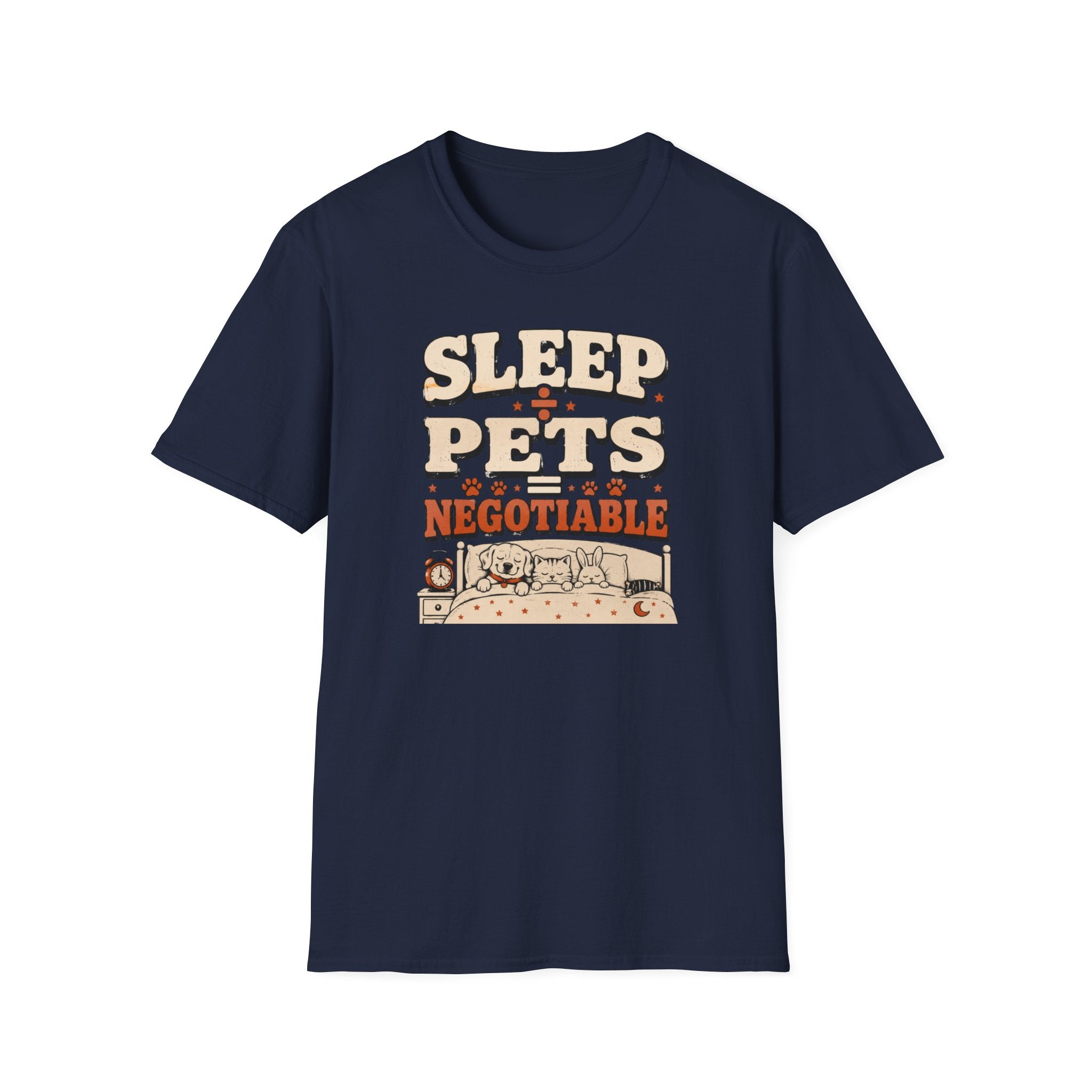 “Sleep Divided By Pets Equals Negotiable” Vintage Retro Pet Lover Tee