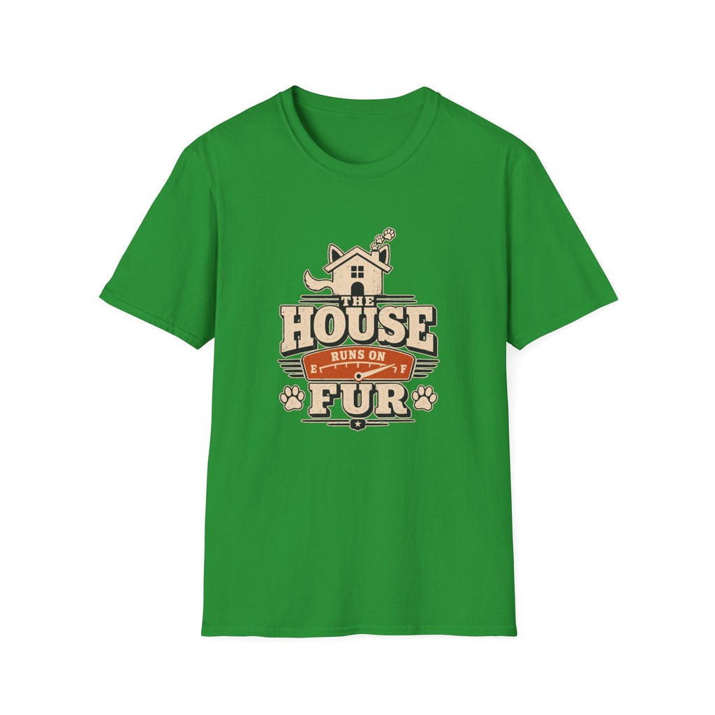 Pet Lover T‑Shirt — "The House Runs on Fur" Cozy Rescue & Dog Mom Tee