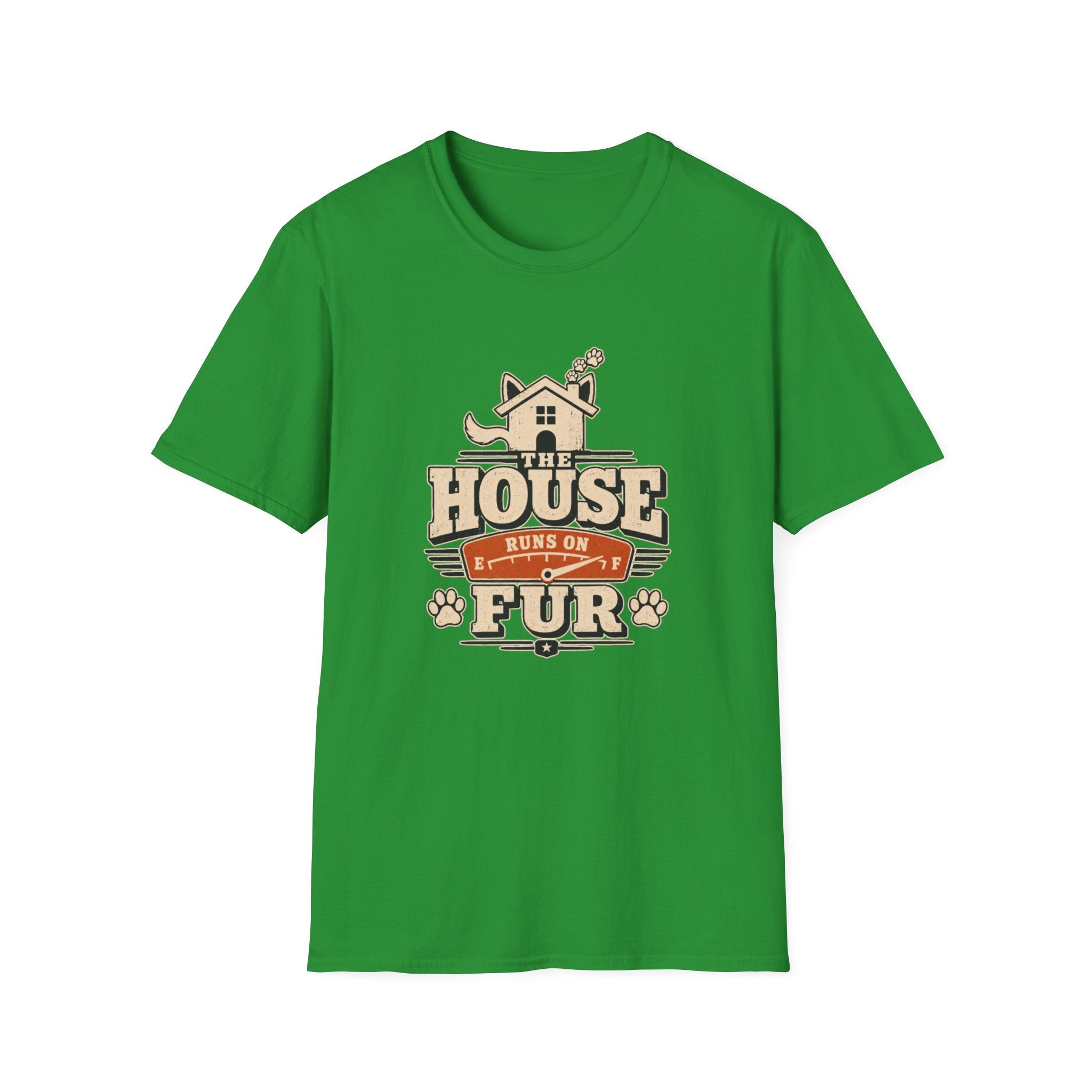 Pet Lover T‑Shirt — "The House Runs on Fur" Cozy Rescue & Dog Mom Tee