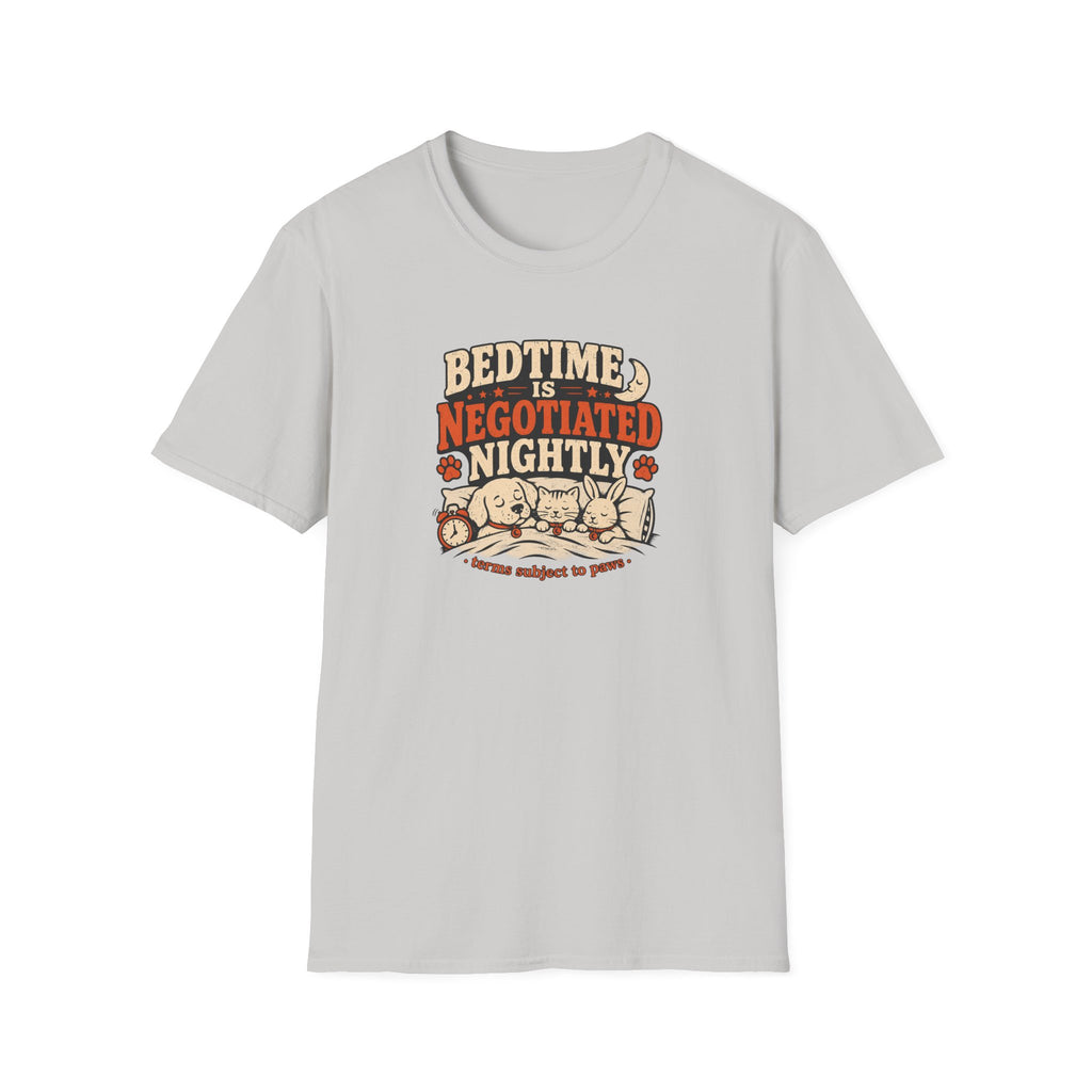 Bedtime Is Negotiated Nightly — Cute Sleepy Pets Graphic Tee