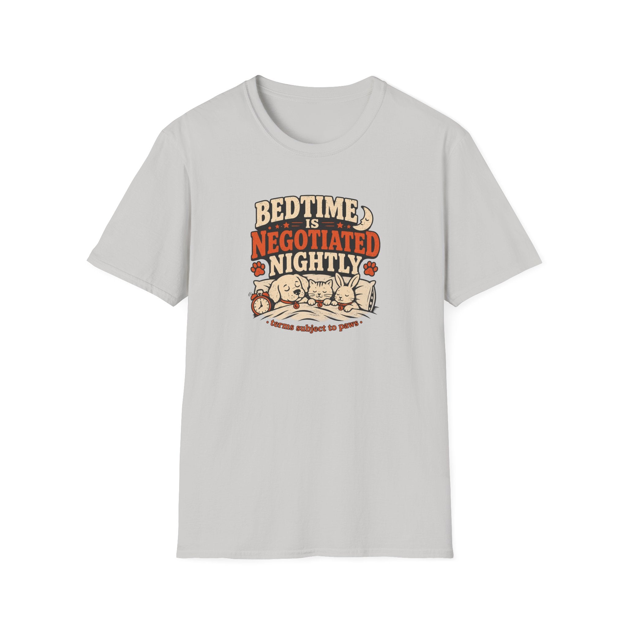 Bedtime Is Negotiated Nightly — Cute Sleepy Pets Graphic Tee