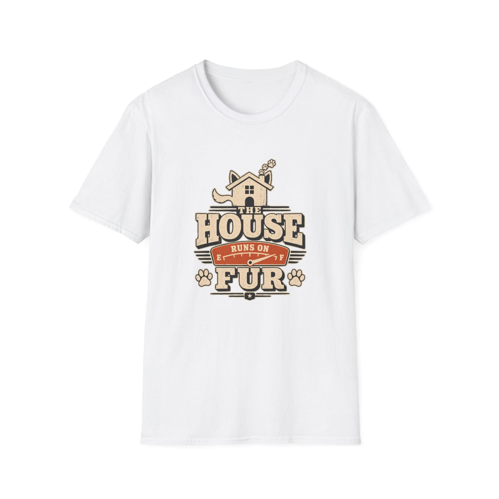 Pet Lover T‑Shirt — "The House Runs on Fur" Cozy Rescue & Dog Mom Tee